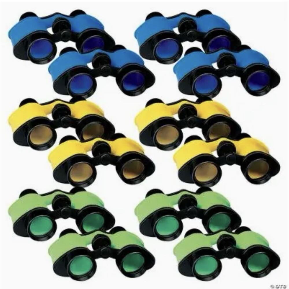 NEW Kids Toy Binoculars with Neck Strap - 12 Pack - Pretend Play Binocular Set